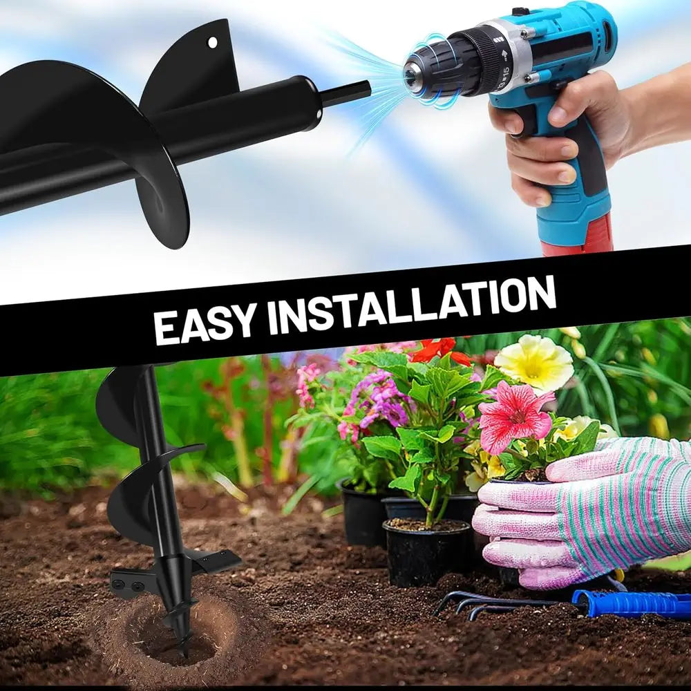 Post Hole Auger Drill Bit For Garden 101 Millimeters Spiral Blade Heavy Duty
