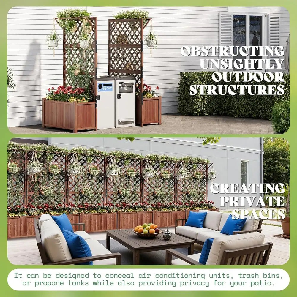 Raised Garden Beds with Trellis 2-Pack for Vegetables