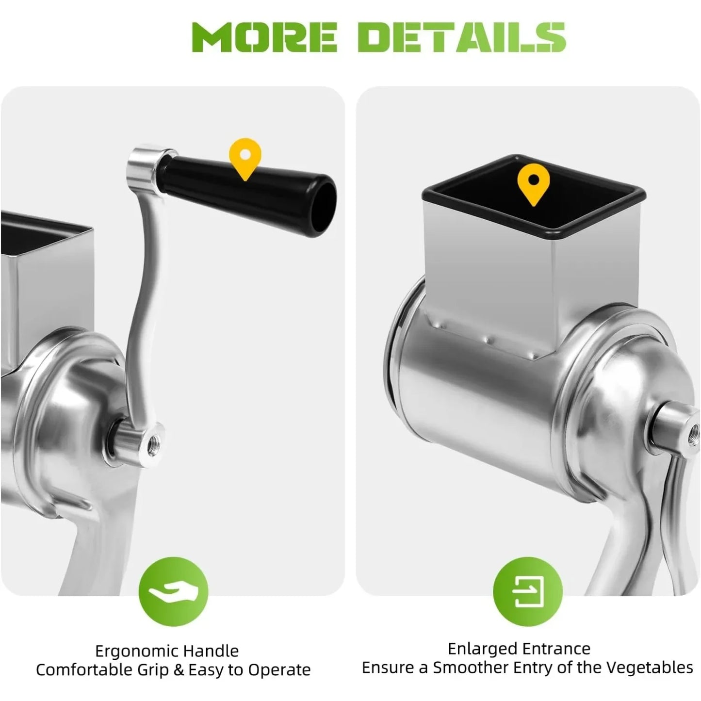 Rotary Cheese Grater Hand Crank 5 In 1 Vegetable Chopper