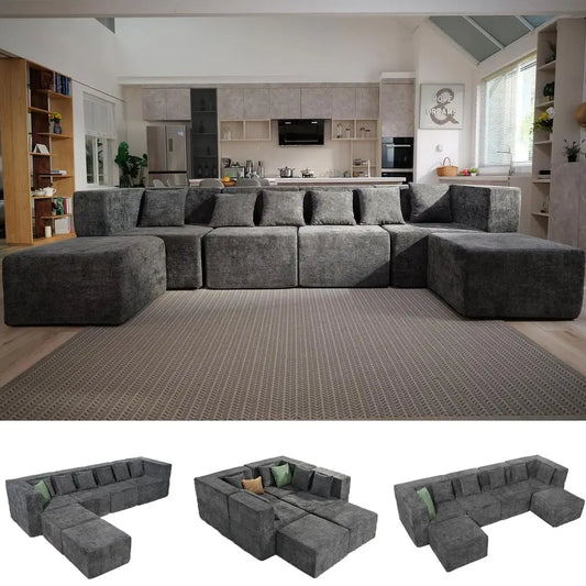 Modular Cloud Sectional Sofa Set With Ottoman For Living Room