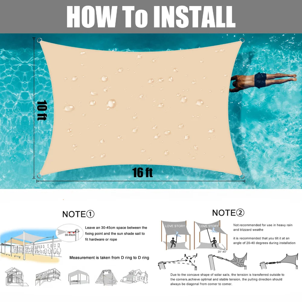 Jiangsu Sun Shade Sail Outdoor Canopy UV Block Sunscreen