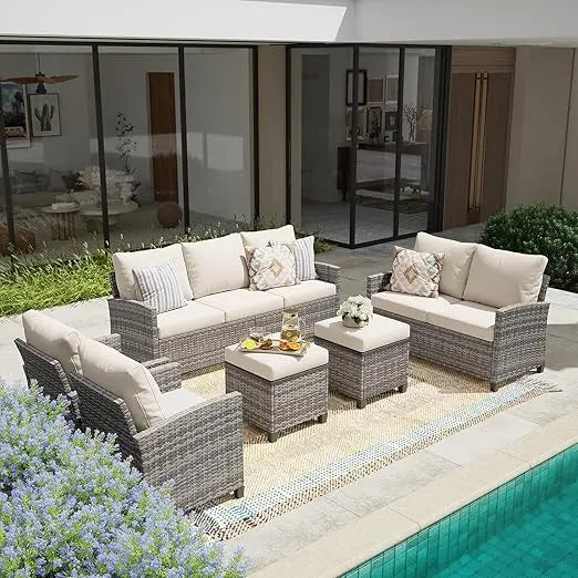 Modular Wicker Patio Furniture Rattan Sectional Sofa