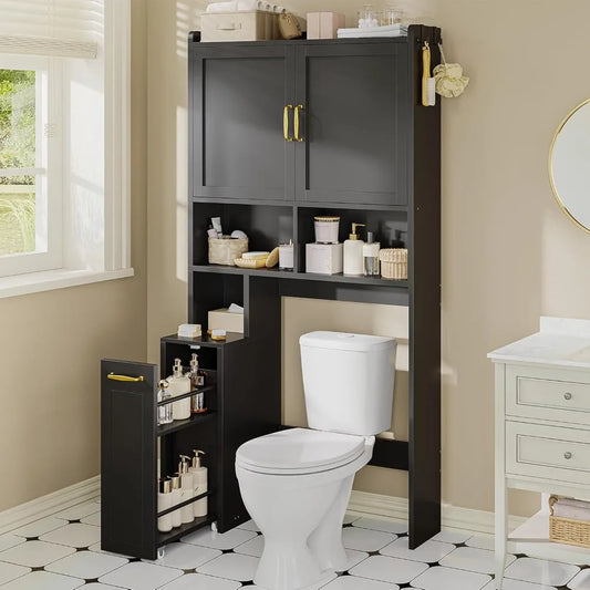 Over The Toilet Storage Cabinet With Pulley And Adjustable Shelf