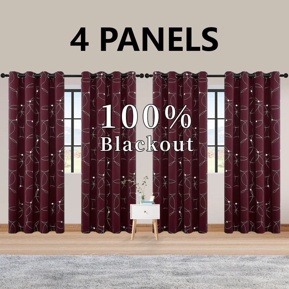 Zhejiang Blackout Curtains 4 Pack Grommet Thermal Darkening