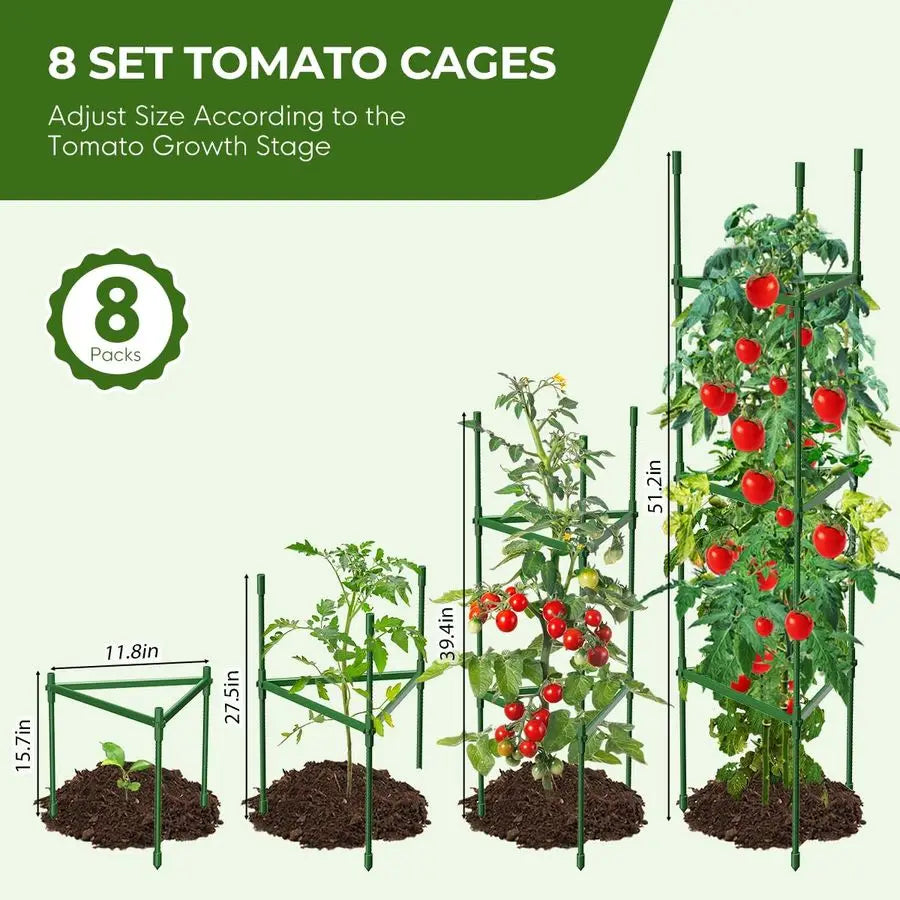 Tomato Cages for Garden, Tomato Trellis for Raised Garden Bed, 51.2 Tall Cage Plant Support for Pots, Gardening Supplies Trellis