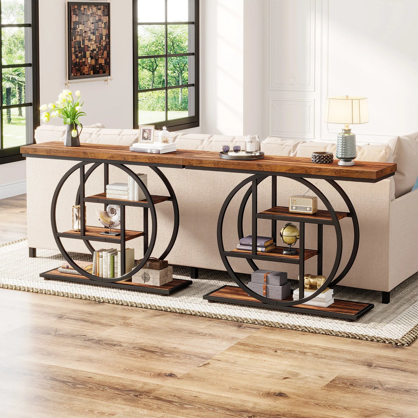 Tribesigns Four Tier Console Table For Entryway With Storage