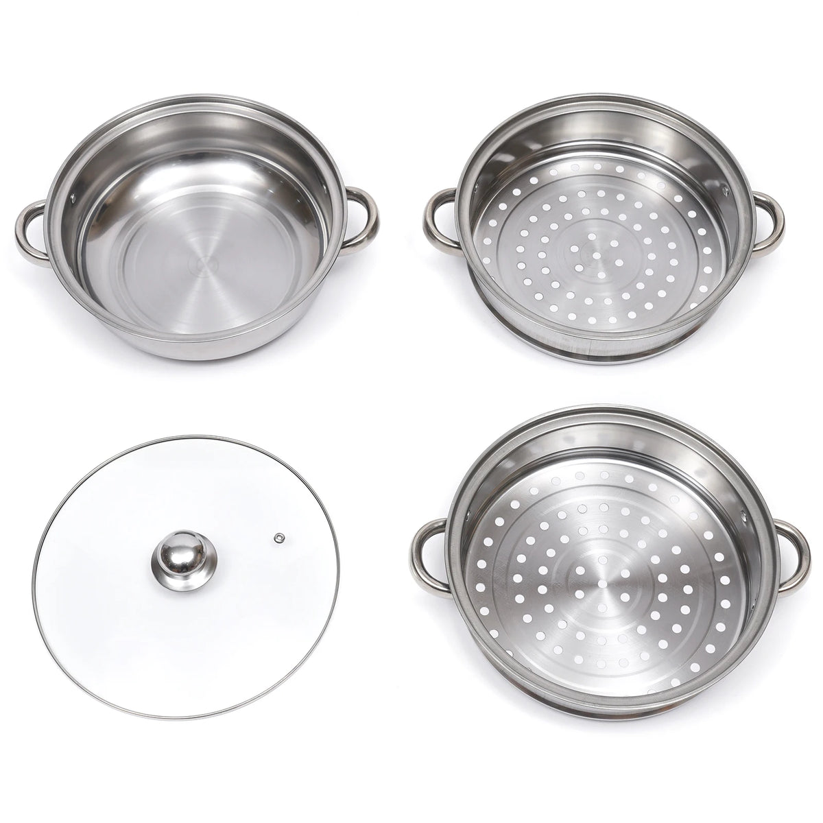 Stainless Steel Triple Layer Steamer Pot For Induction And Gas
