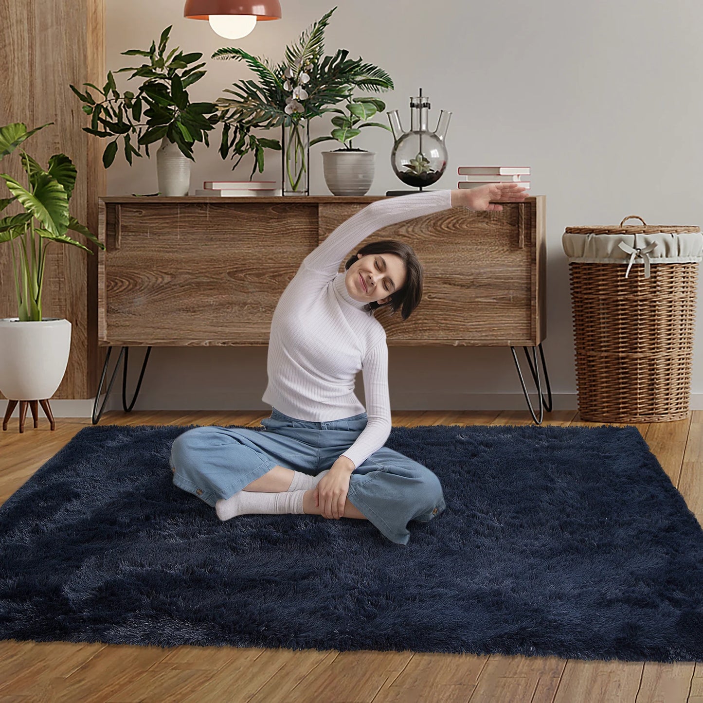 8X10ft Area Rugs for Living Room, Ultra-Luxurious Soft and Thick Faux Fur Shag Rug Non-Slip Carpet for Bedroom,Home Decor Rug