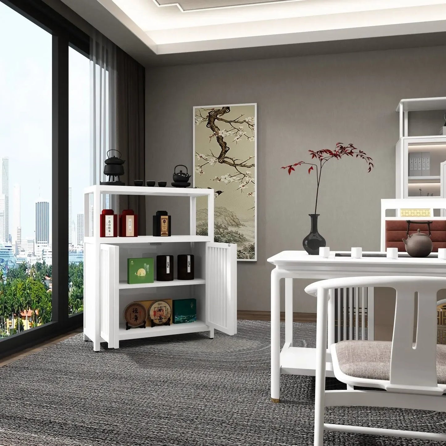 Large Capacity Bamboo Storage Cabinet Furniture for Bathroom Living Room Bathroom Bamboo Storage Cabinet with Shelves