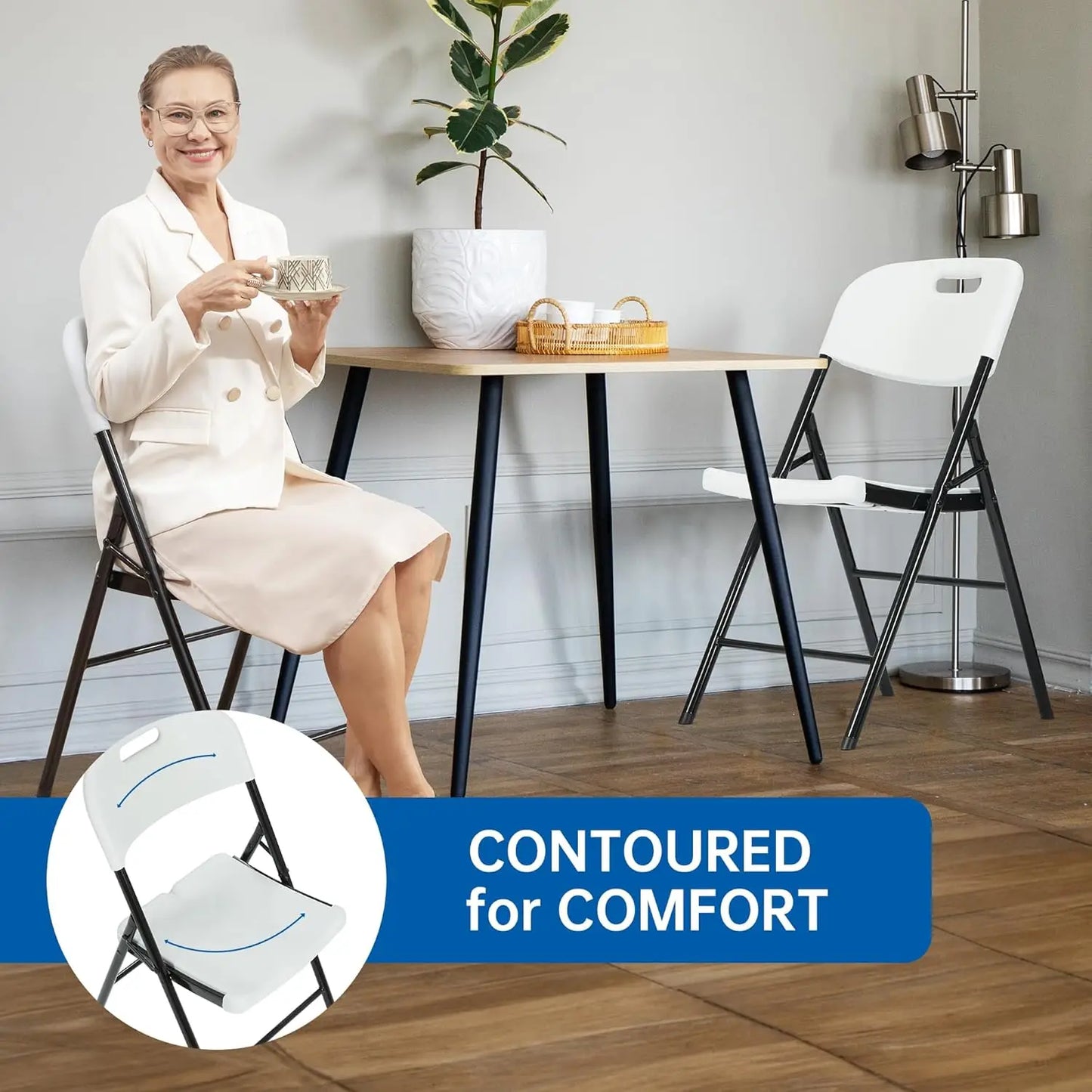 XMSJ 800 Lb Thicker Folding Chairs 10 Pack Commercial Grade