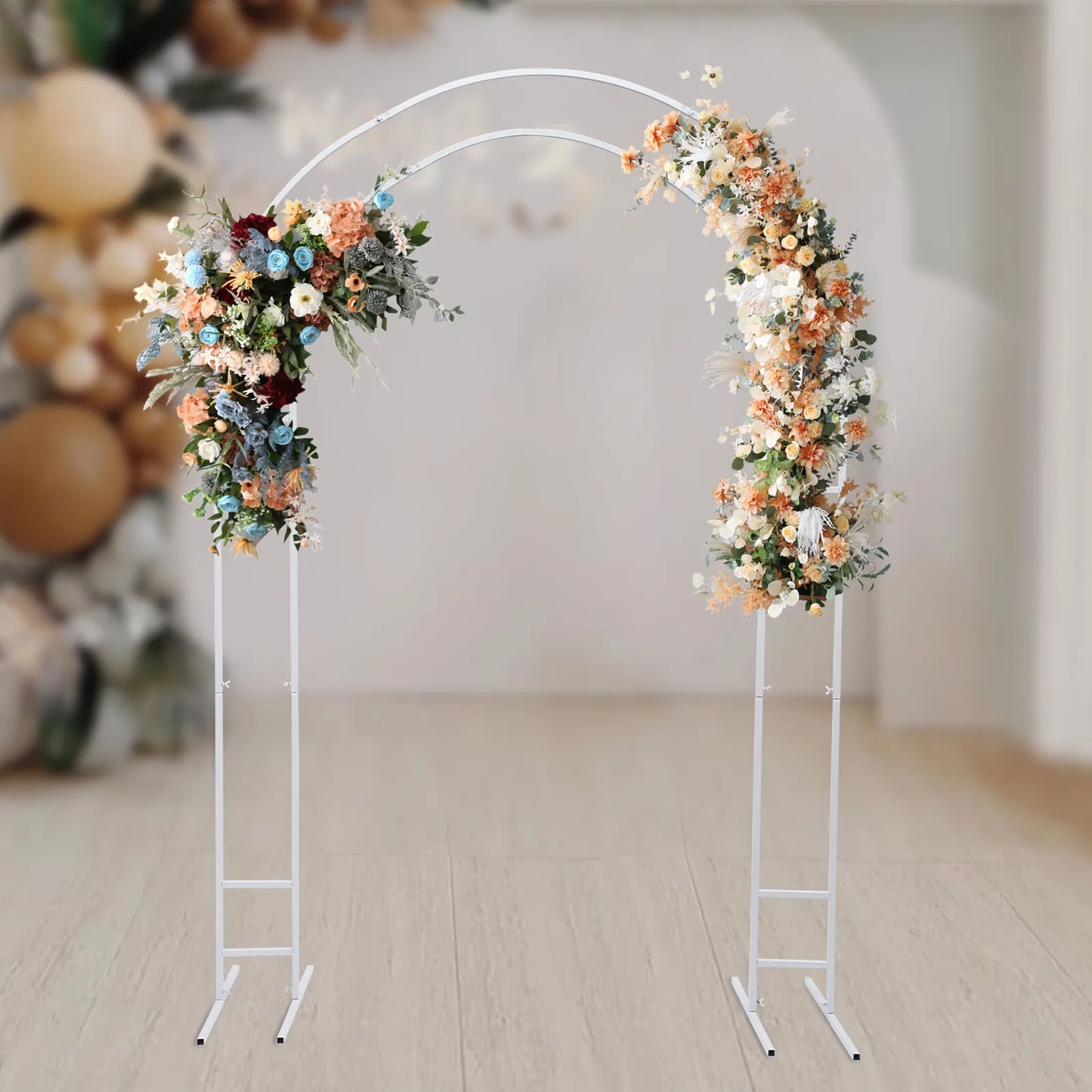 NONECN Metal Wedding Arch Stand Frame Steel Garden Arbor