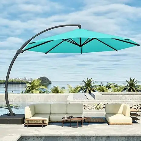 Cantilever Umbrella With Base Heavy Duty 360 Degree Rotating Stand