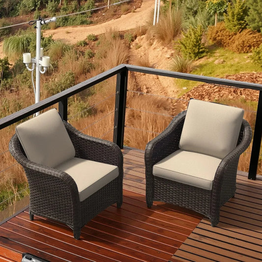 FEICHENG Outdoor Patio Deep Seat Chairs Rattan Set Garden