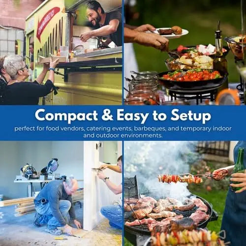 XMSJ Portable Hand Wash Sink 4 Compartment Basin Hot Water