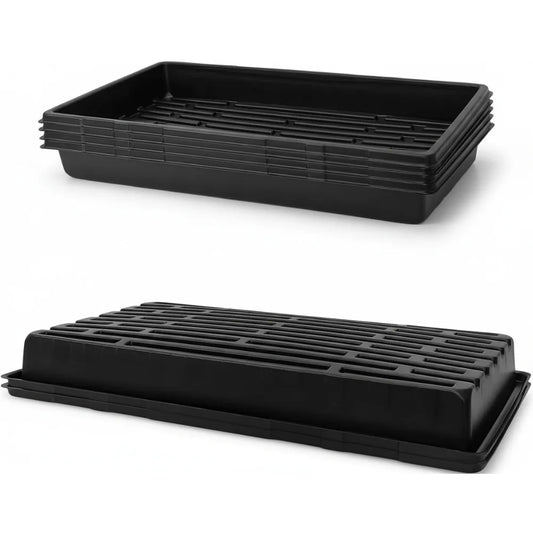 Sturdy 1020 Microgreens Growing Trays, No Drain Holes, 5-Pack for Indoor Gardening & Seed Starting