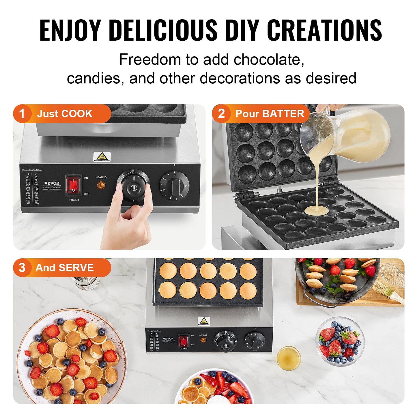 SucceBuy Electric Waffle Maker Pancake Dorayaki Machine