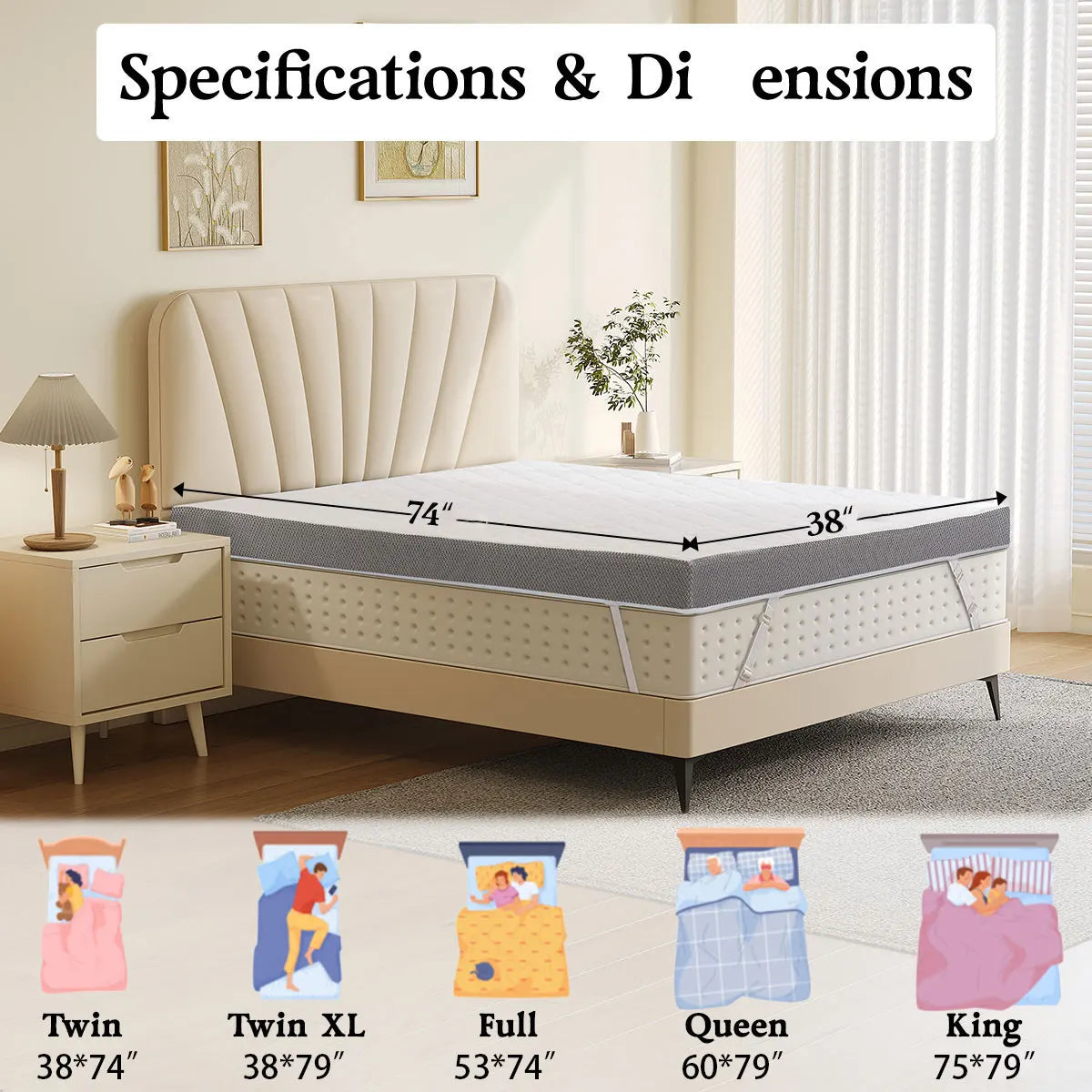 Hcore Firm Gel Foam Mattress Topper For Extra Support