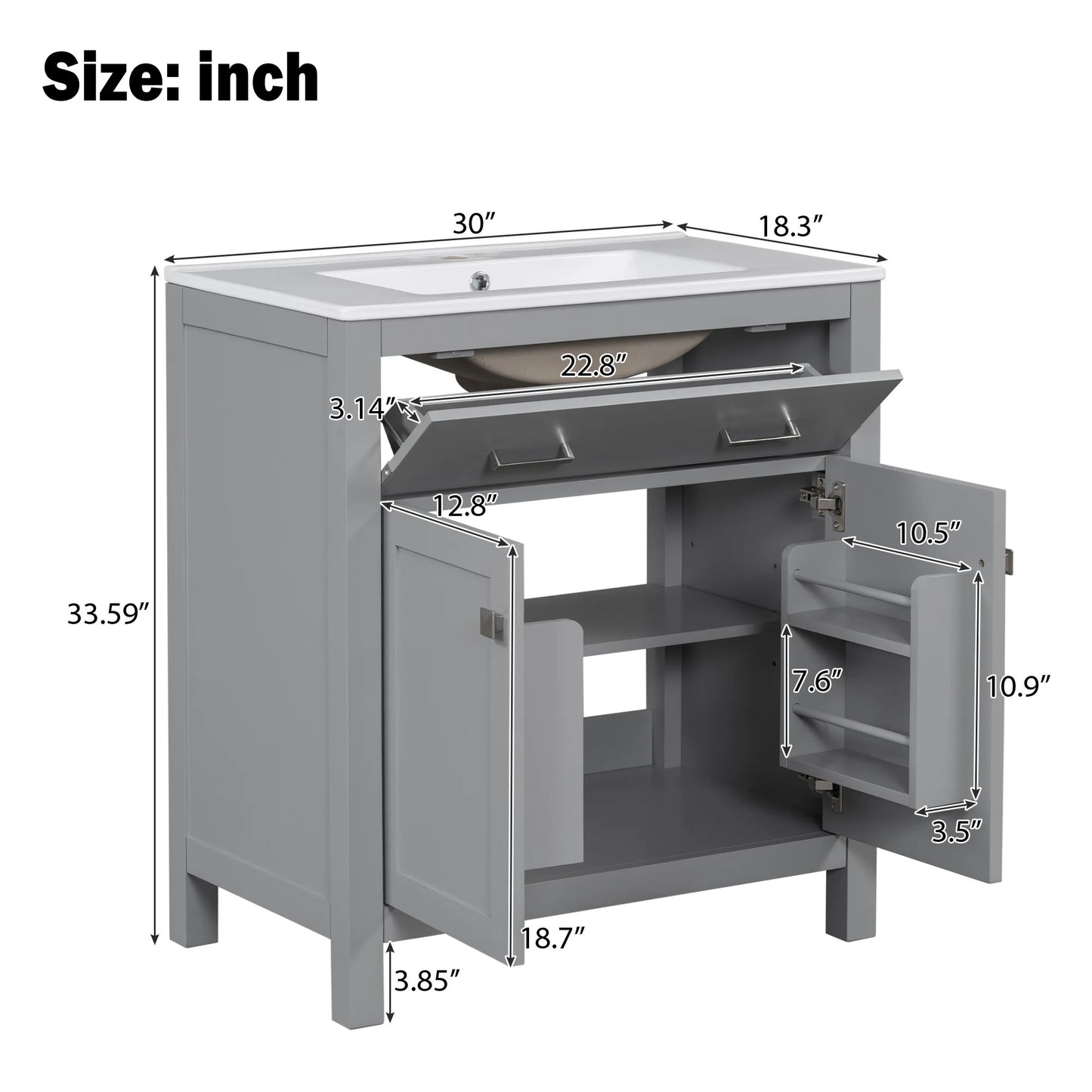 Sh.Kl Modern Double Vanity Set With Ceramic Sinks Included