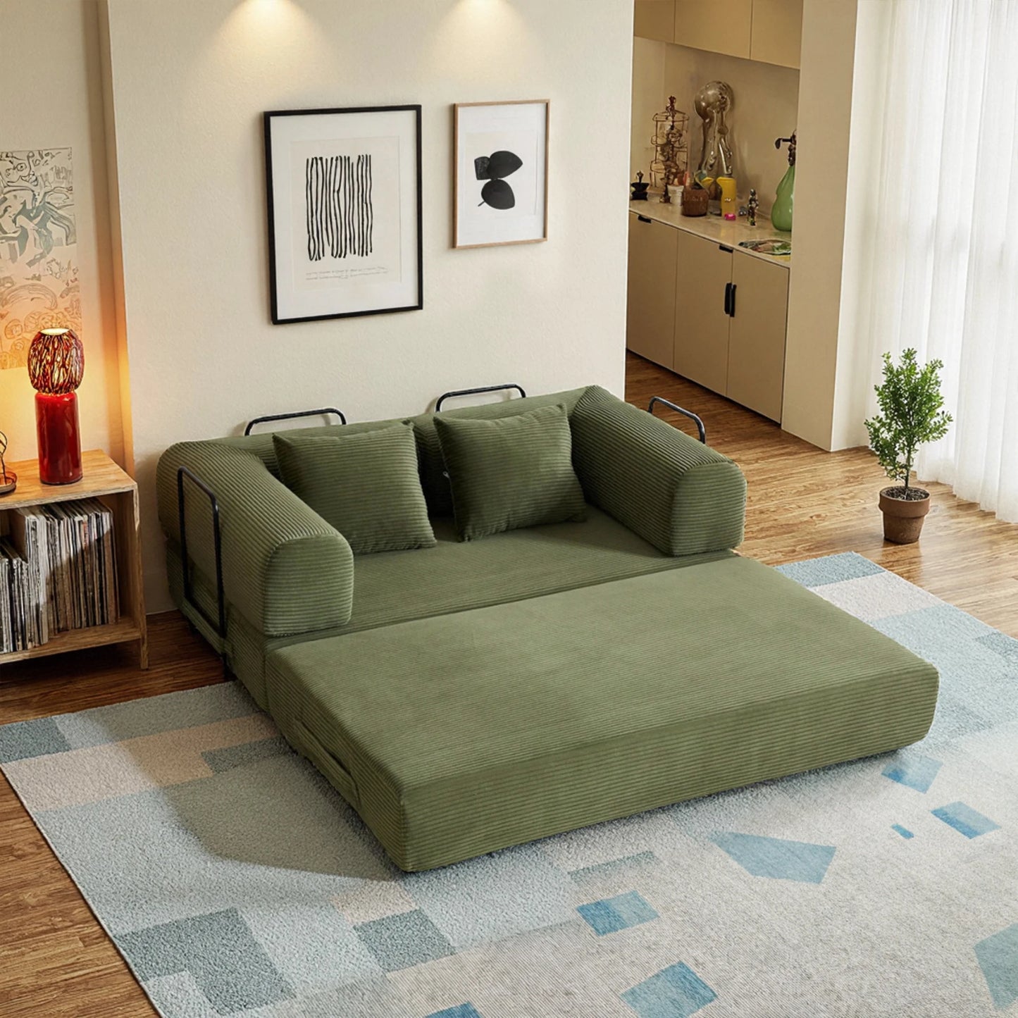 Cloud Boneless 4in1 Convertible Floor Sofa Bed Velvet Futon Daybed