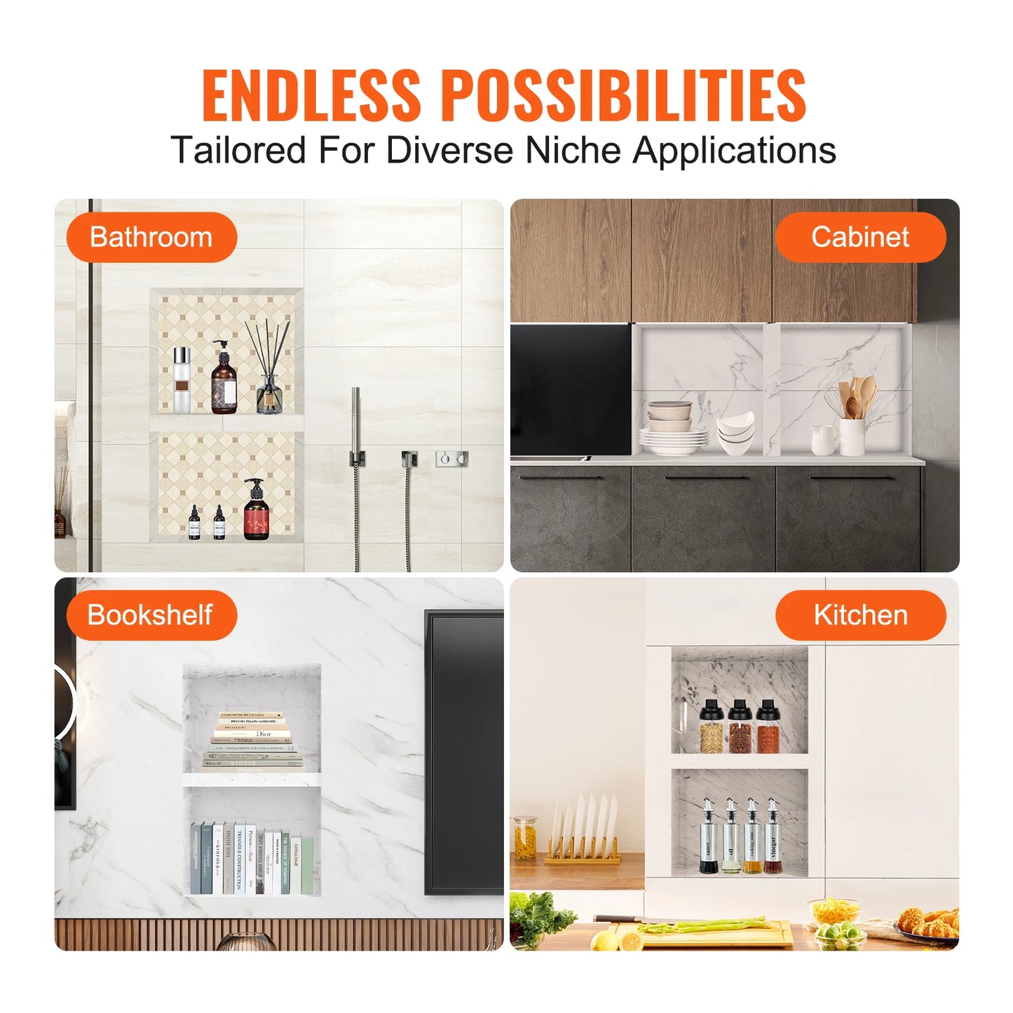 SucceBuy Shower Niche Organizer For Tile Shelves Corner