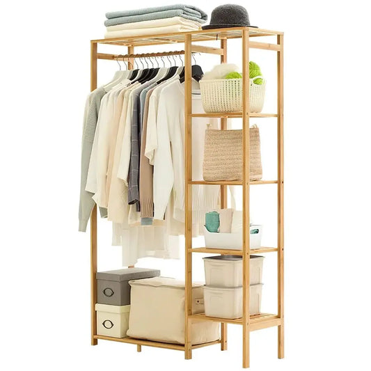 Clothing Rack With 6 Tier Storage Shelf Garment Organizer