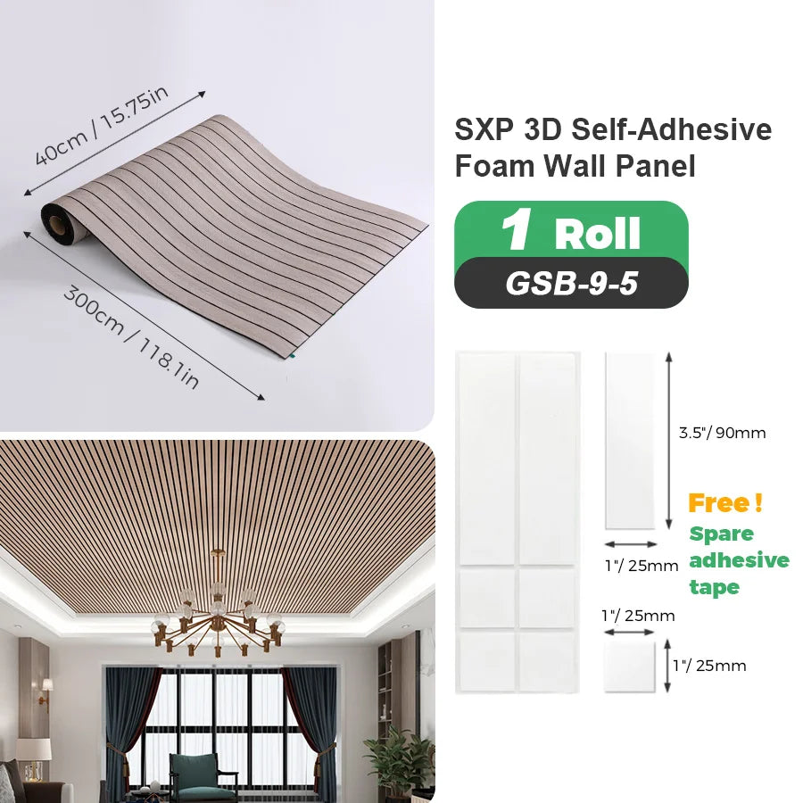 1 Roll Self-Adhesive Grid Wall Sticker SXP Wallpaper Sticker 15.75x118.11inch(12.91 Sq.Ft) Peel and Stick, Suitable for any room