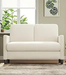 DAFIFY Modern Teddy Fleece Loveseat Sofa For Living Room