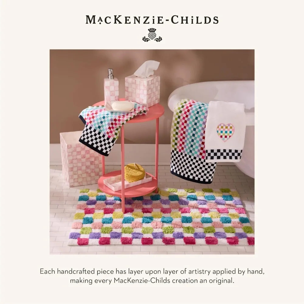 Cotton Spring Floral Bath Mat by Mackenzie-Childs - Washable Bathroom Rug