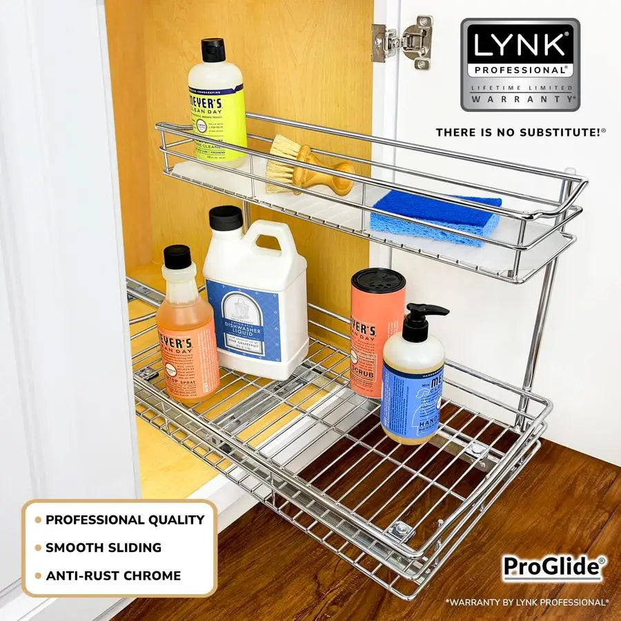 Under Sink Cabinet Pull Out Organizer Sliding Drawer Shelf