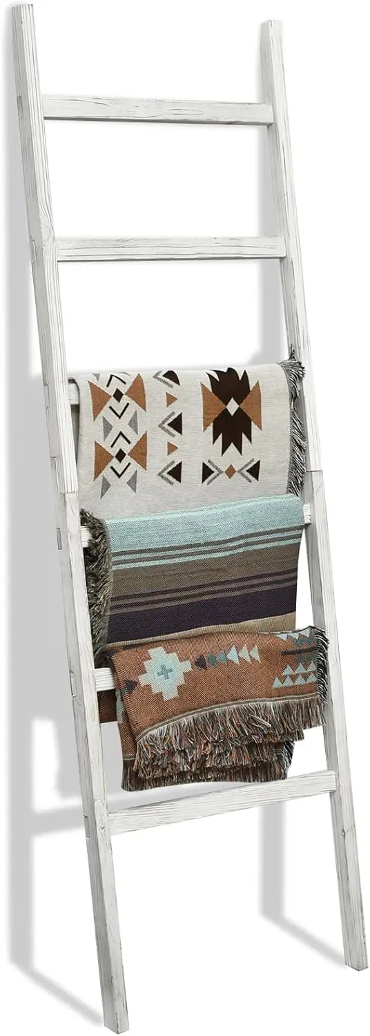 Hign Concerned Wooden Blanket Ladder Rustic Towel Rack