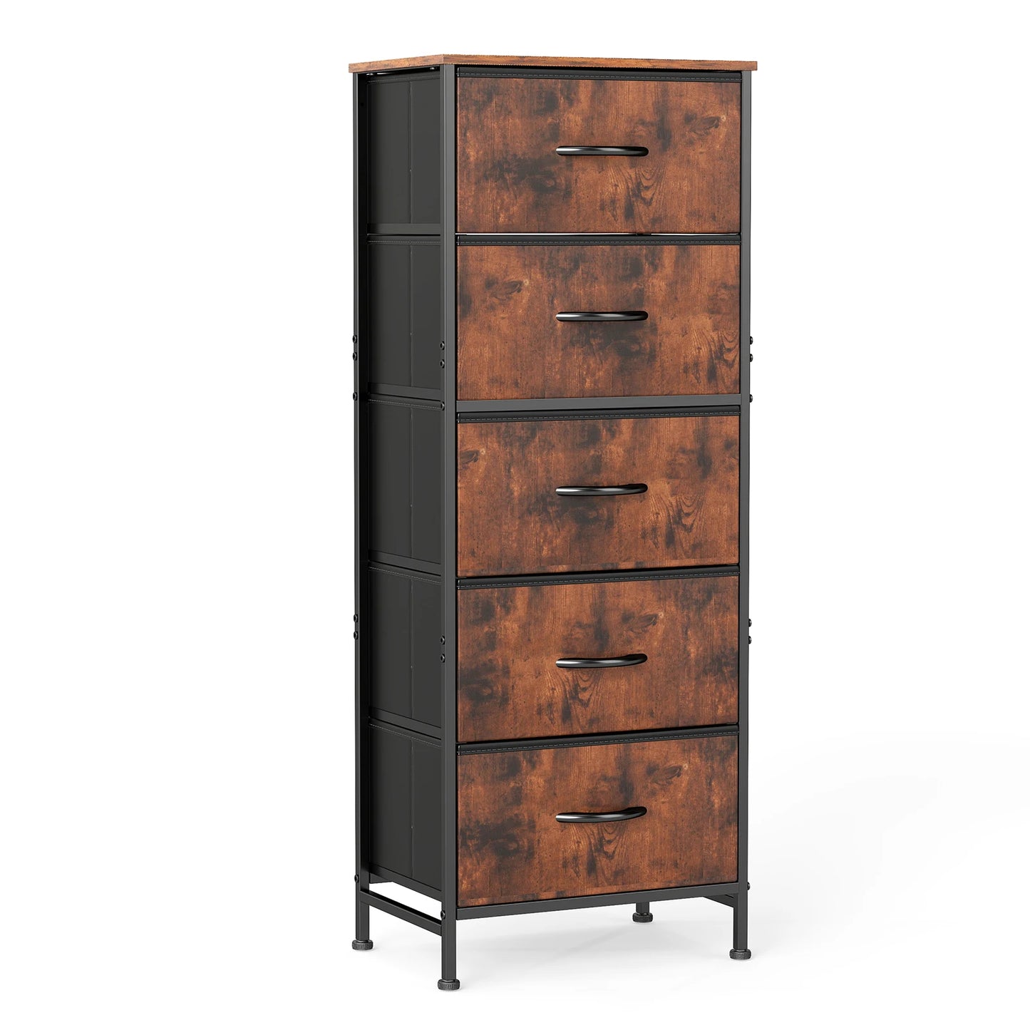 JHK Bedroom Dresser With Five Fabric Drawers Nightstand And Wardrobe