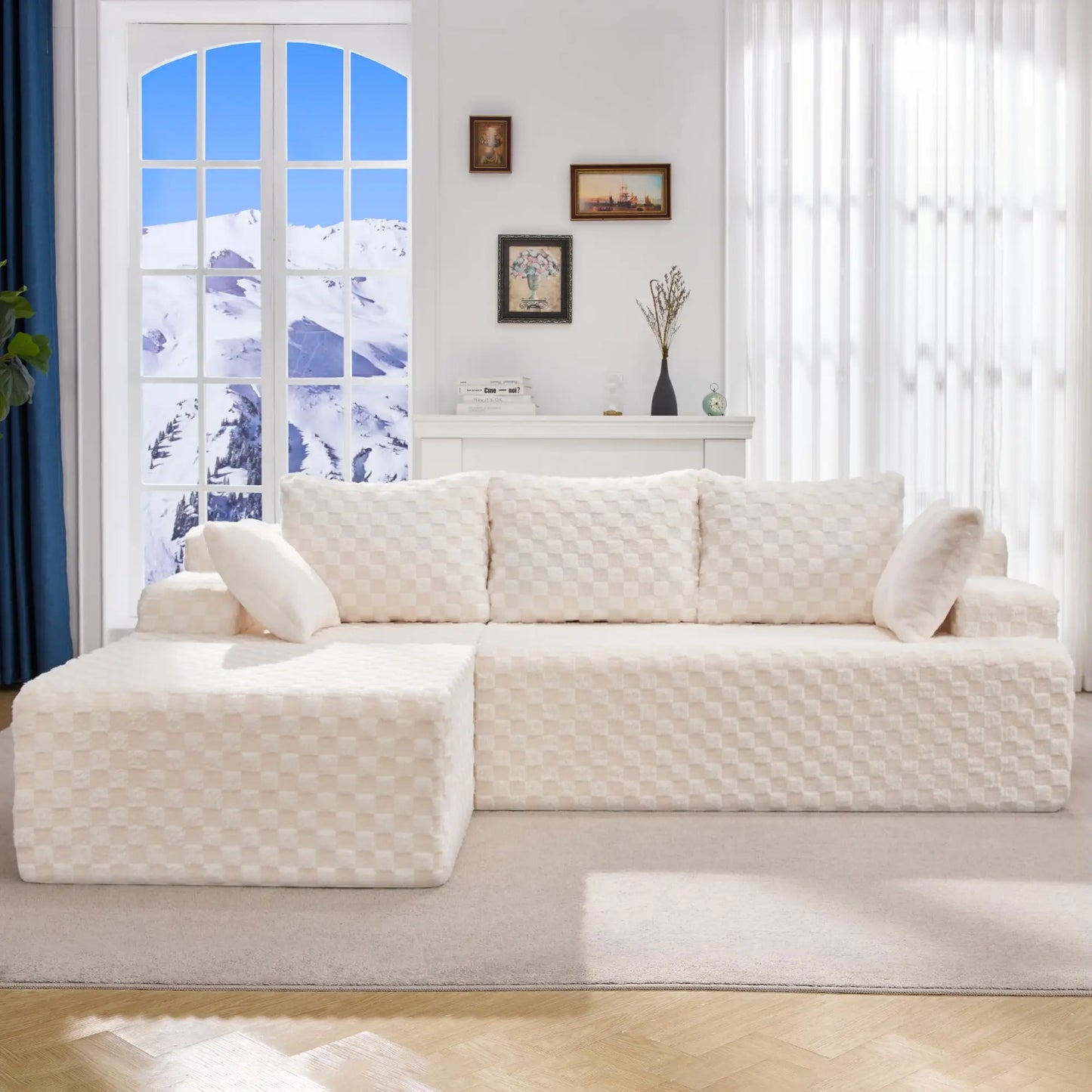 Hobestluk Modular Sectional Sofa LShaped Memory Foam Couch Living Room