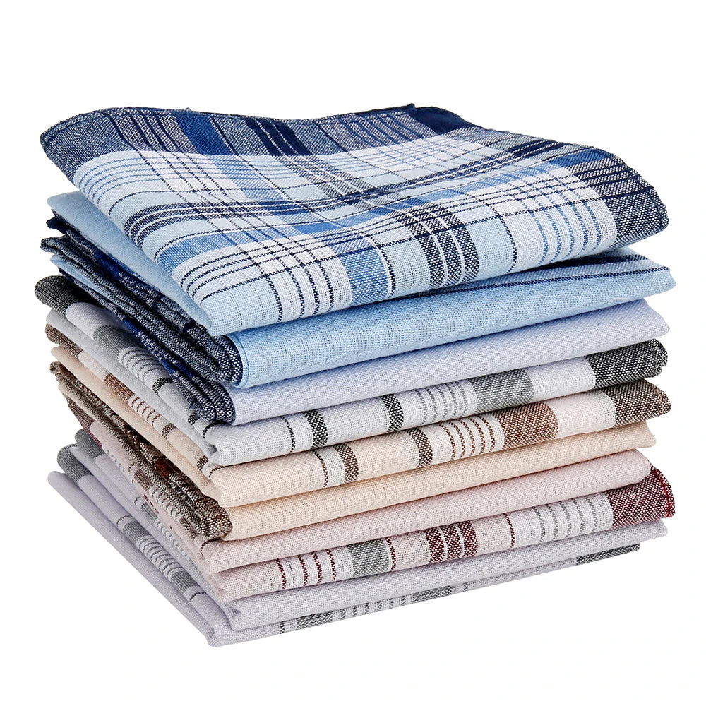 Willstar Men's Multicolor Plaid Pocket Square Hankies for Grooms