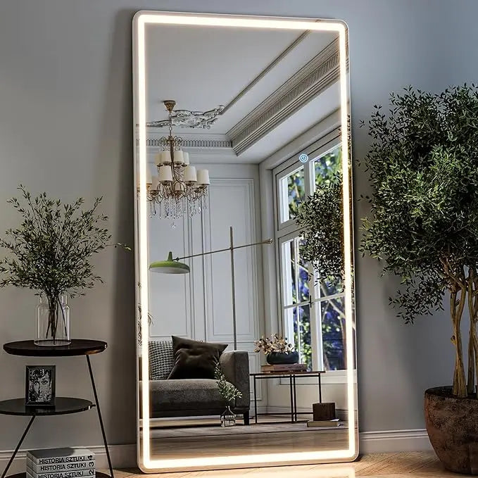 HUANHUI Full Length Mirror With LED Lights 3 Color