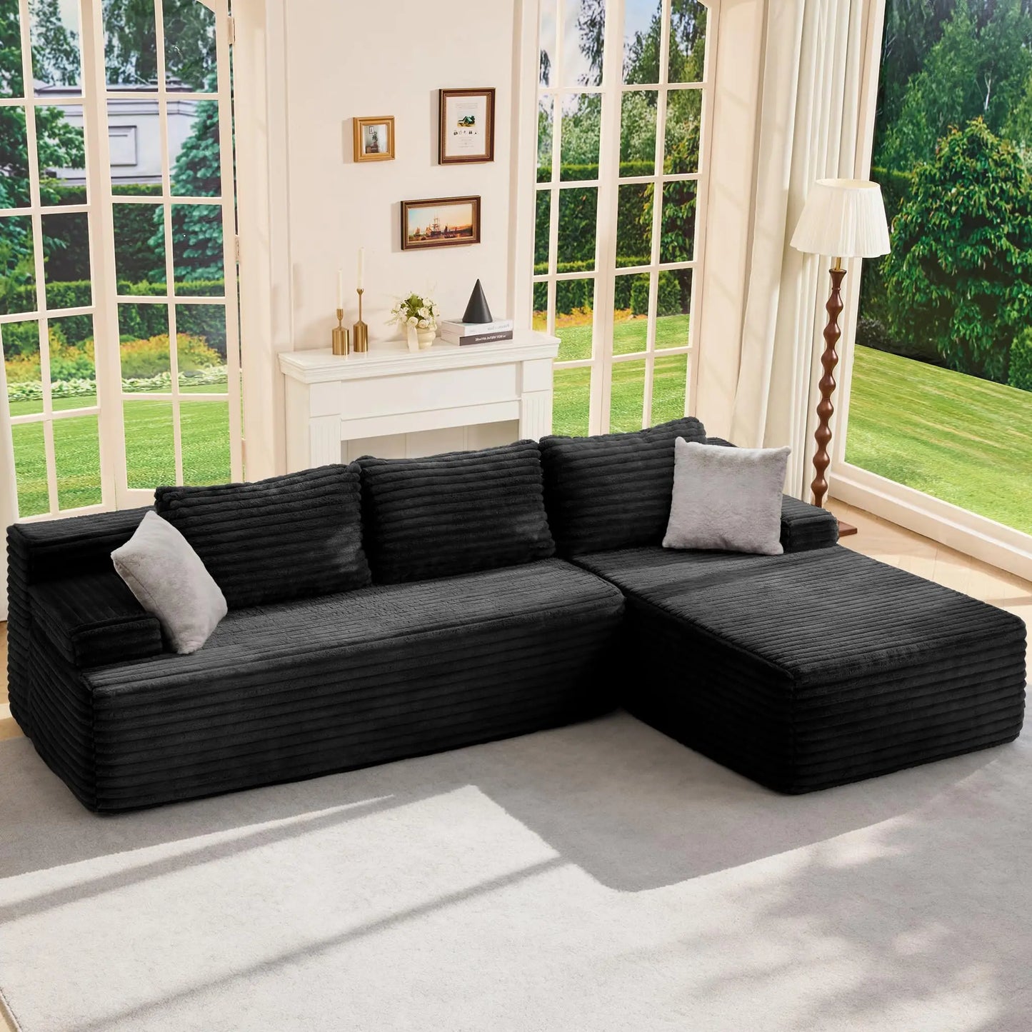 Hobestluk Modular Sectional Sofa LShaped Memory Foam Couch Living Room