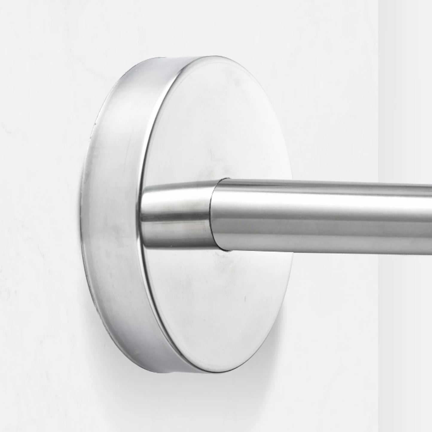 No Drilling Shower Curtain Rod L Shape with Curtain, Adjustable Rustproof Rail 0.9-1.3m/ 2.95-4.27ft, Stainless Steel