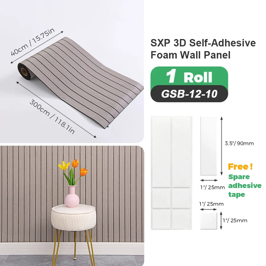 1 Roll Self-Adhesive Grid Wall Sticker SXP Wallpaper Sticker 15.75x118.11inch(12.91 Sq.Ft) Peel and Stick, Suitable for any room