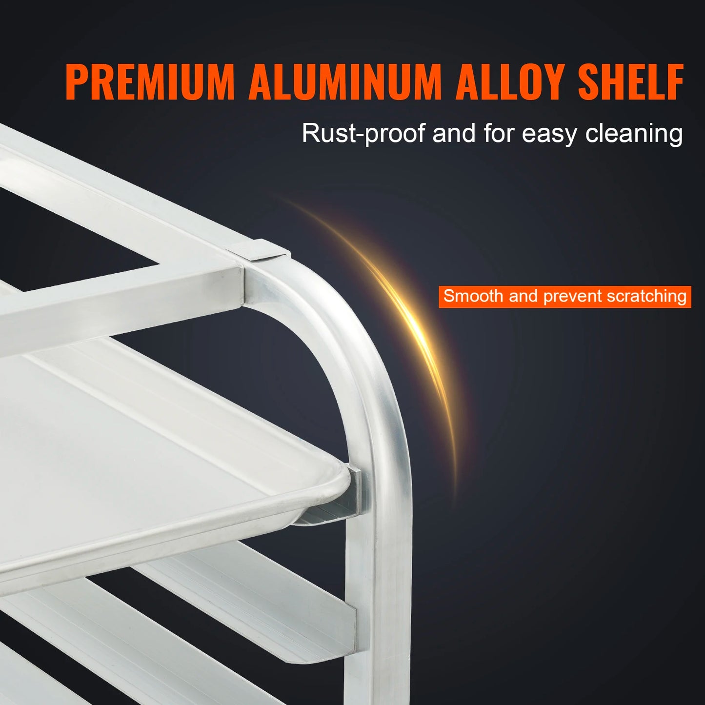 SucceBuy Aluminum Bun Pan Rack With Brake Wheels For Commercial Bakery