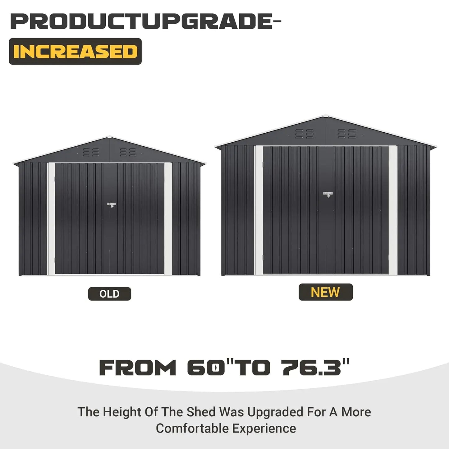 Outdoor Metal Storage Shed With Sturdy Frame For Easy Assembly