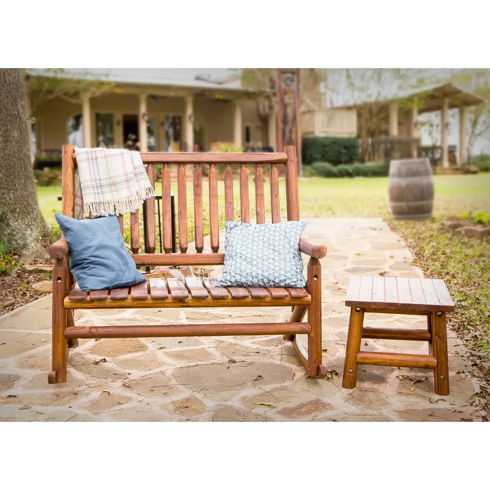 Handcrafted Acacia Wood Small Rectangular Outdoor Side Table for Patio and Garden