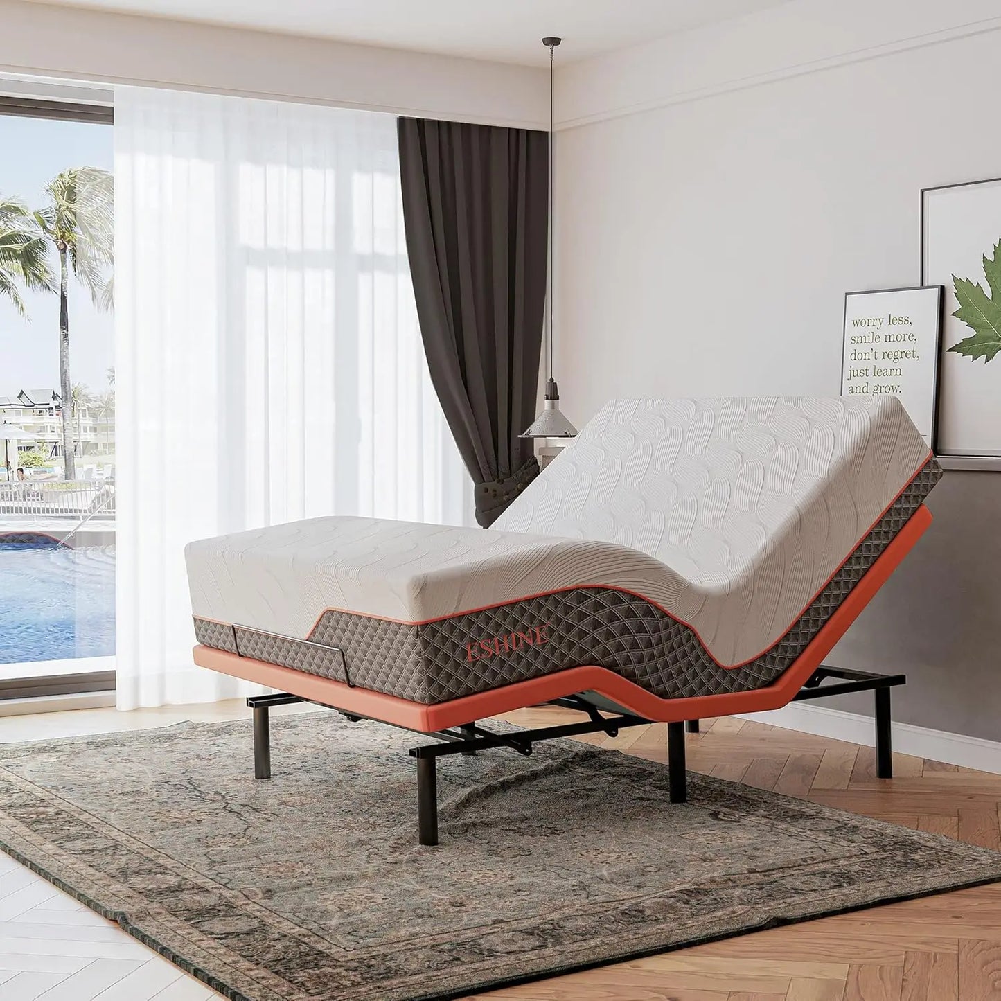 DUTRIEUX Adjustable Bed Frame With Gel Memory Foam Mattress