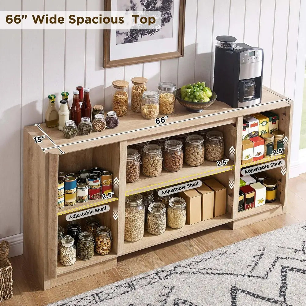 Modern Sideboard Buffet Cabinet With Adjustable Shelves
