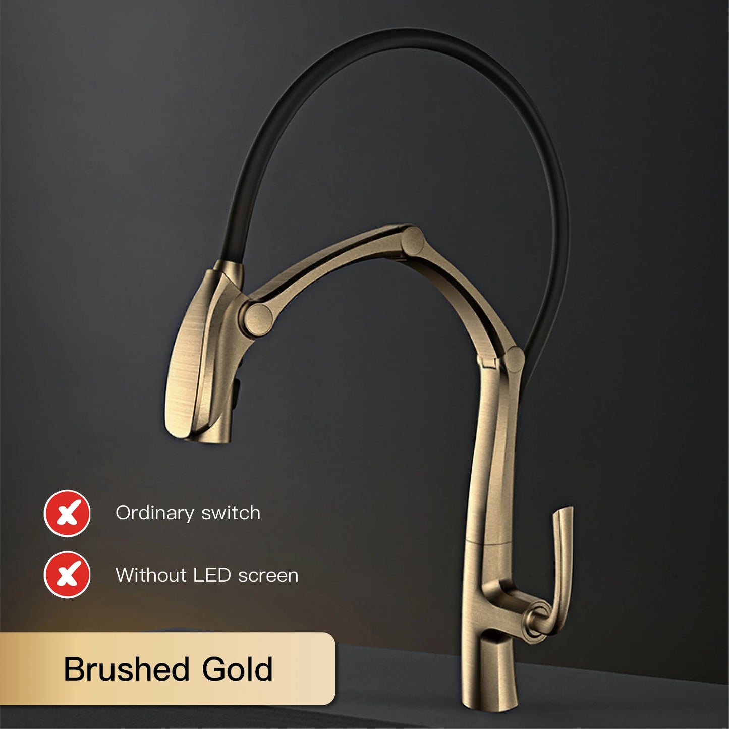 Luxury brass gun gray kitchen faucet Digital display Intelligent induction magnetic suction Pull-Out design Cold & hot sink Tap